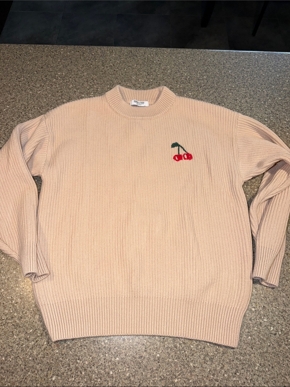 Smash + Tess Crewneck Sweater with Embroidered Cherry